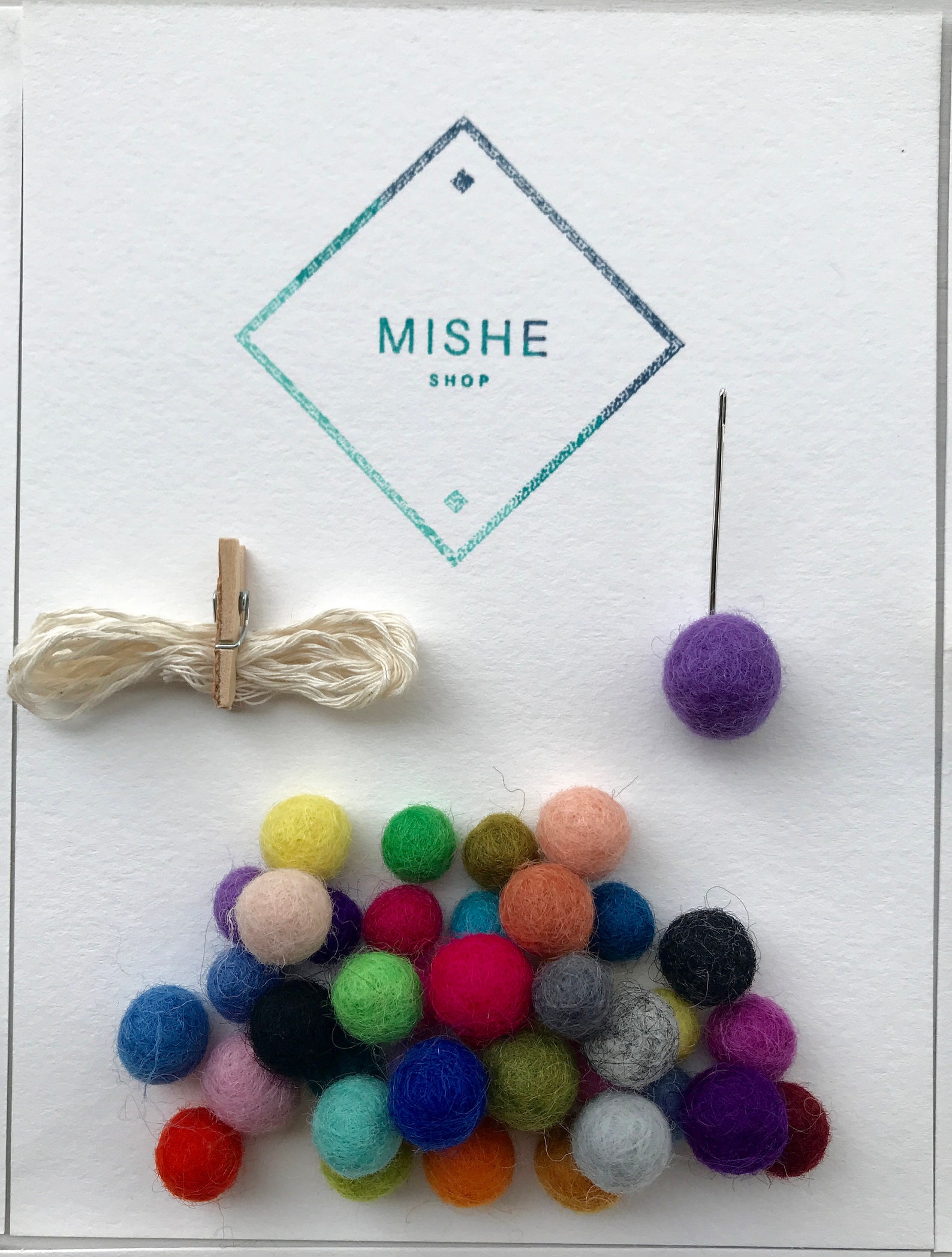Mini Felt Garland Kit Wood Bead and Felt Garland Kit DIY Kit Etsy