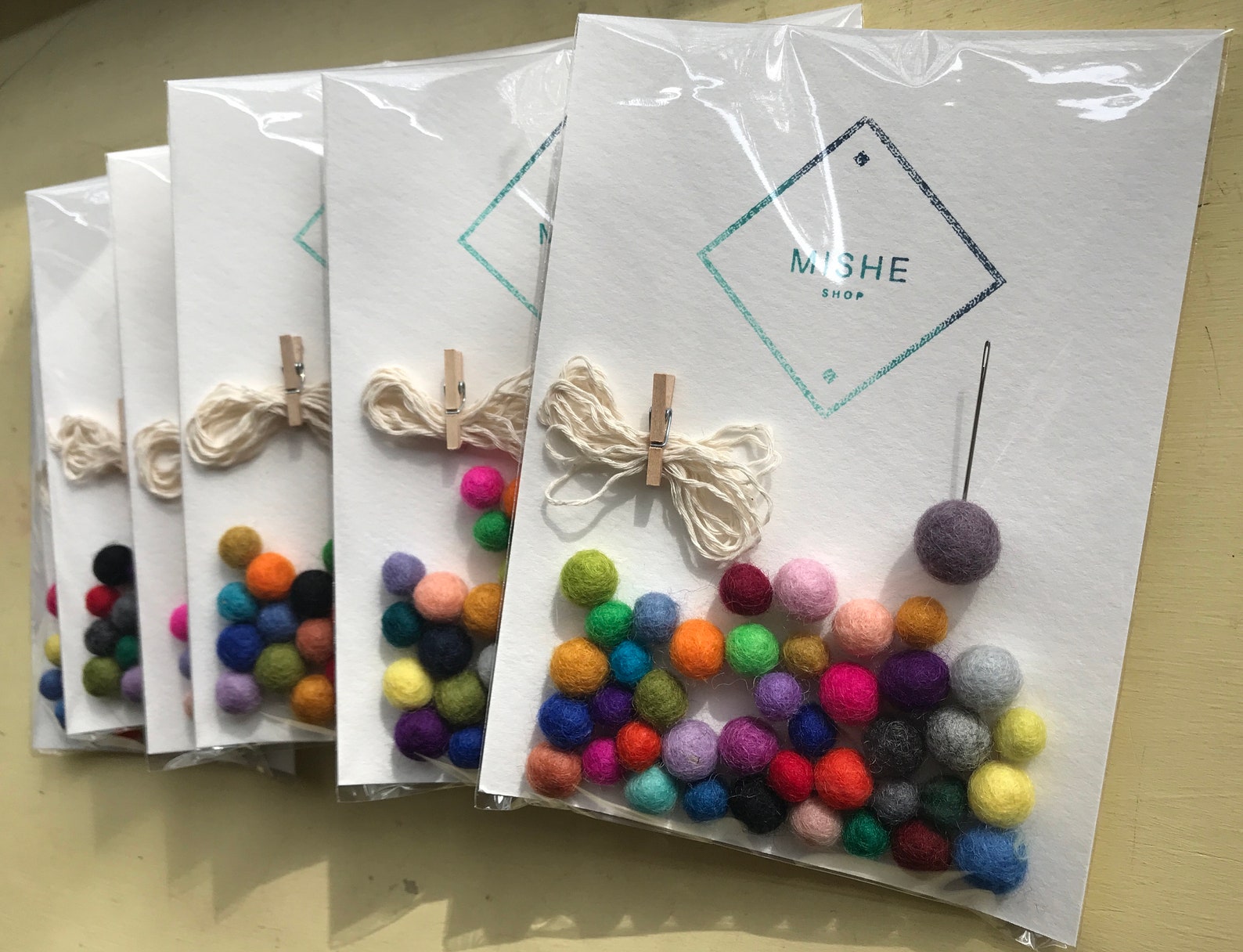 Mini Felt Garland Kit Wood Bead and Felt Garland Kit DIY Kit Etsy