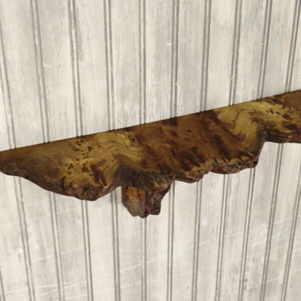 Burl Wood Wall Shelf - Burled Elm Driftwood Natural Reclaimed Ledge Shelves
