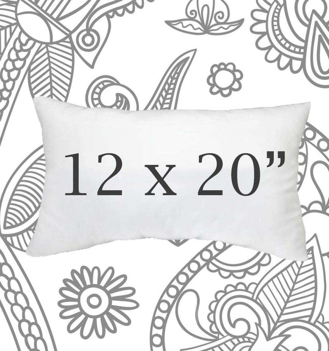 12x20 Faux Down Pillow Insert Pillow Forms Cushions Lumbar Etsy