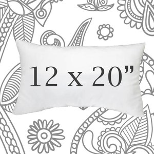 12x20 Faux Down Pillow Insert Pillow Forms Cushions Lumbar | Etsy