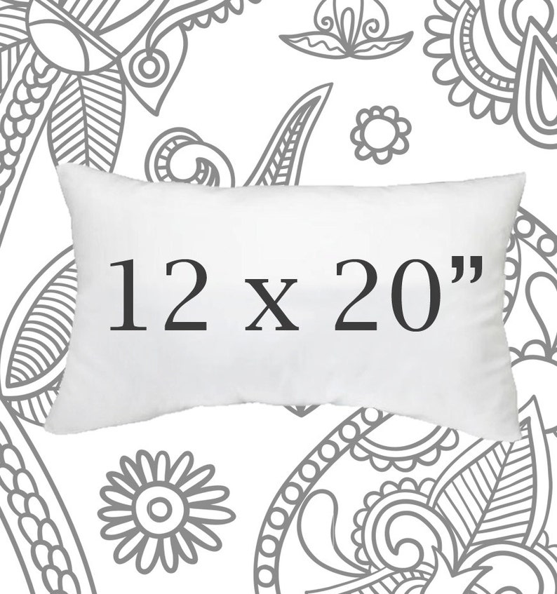 12x20 Faux Down Pillow Insert, Pillow Forms, Cushions, Lumbar Size Pillows, Down Pillows, Soft Pillows, 12 x 20 image 1