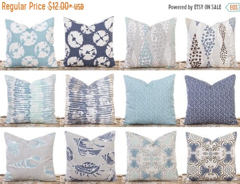 Sale Ends Soon Nautical Pillows Blue Pillows Throw Pillow Etsy
