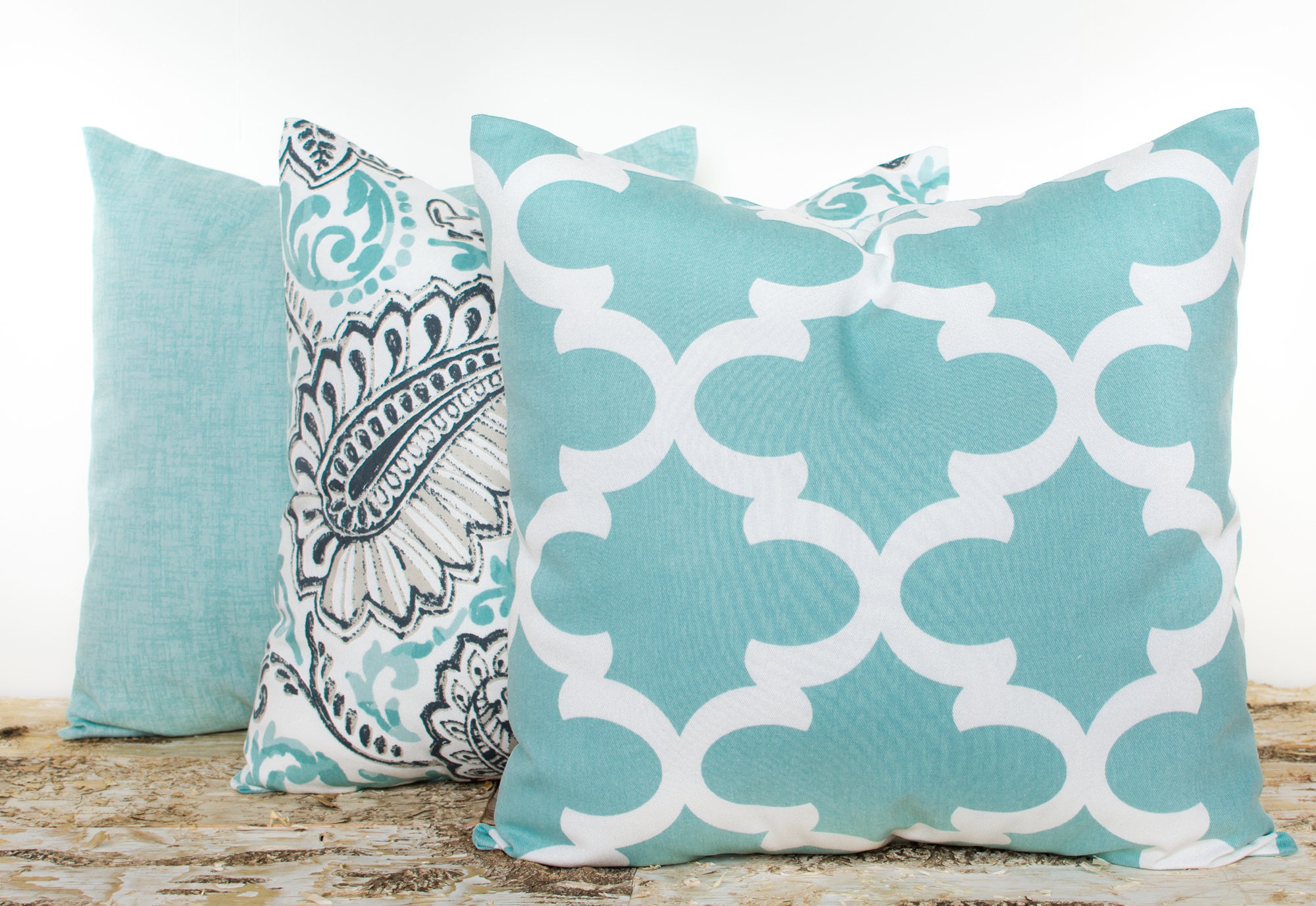 Solid Teal Throw Pillow Cover Teal Pillowcase Twotone Teal Etsy