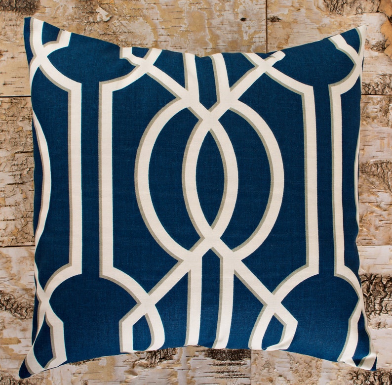 Navy Pillows Blue Pillow Covers Art Deco Navy and Cream Etsy Australia