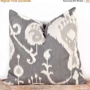 gray ikat pillow