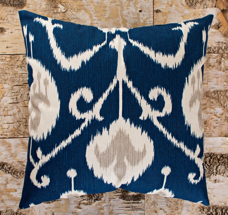SALE ENDS SOON Navy Ikat Pillows Navy Throw Pillow Covers Etsy