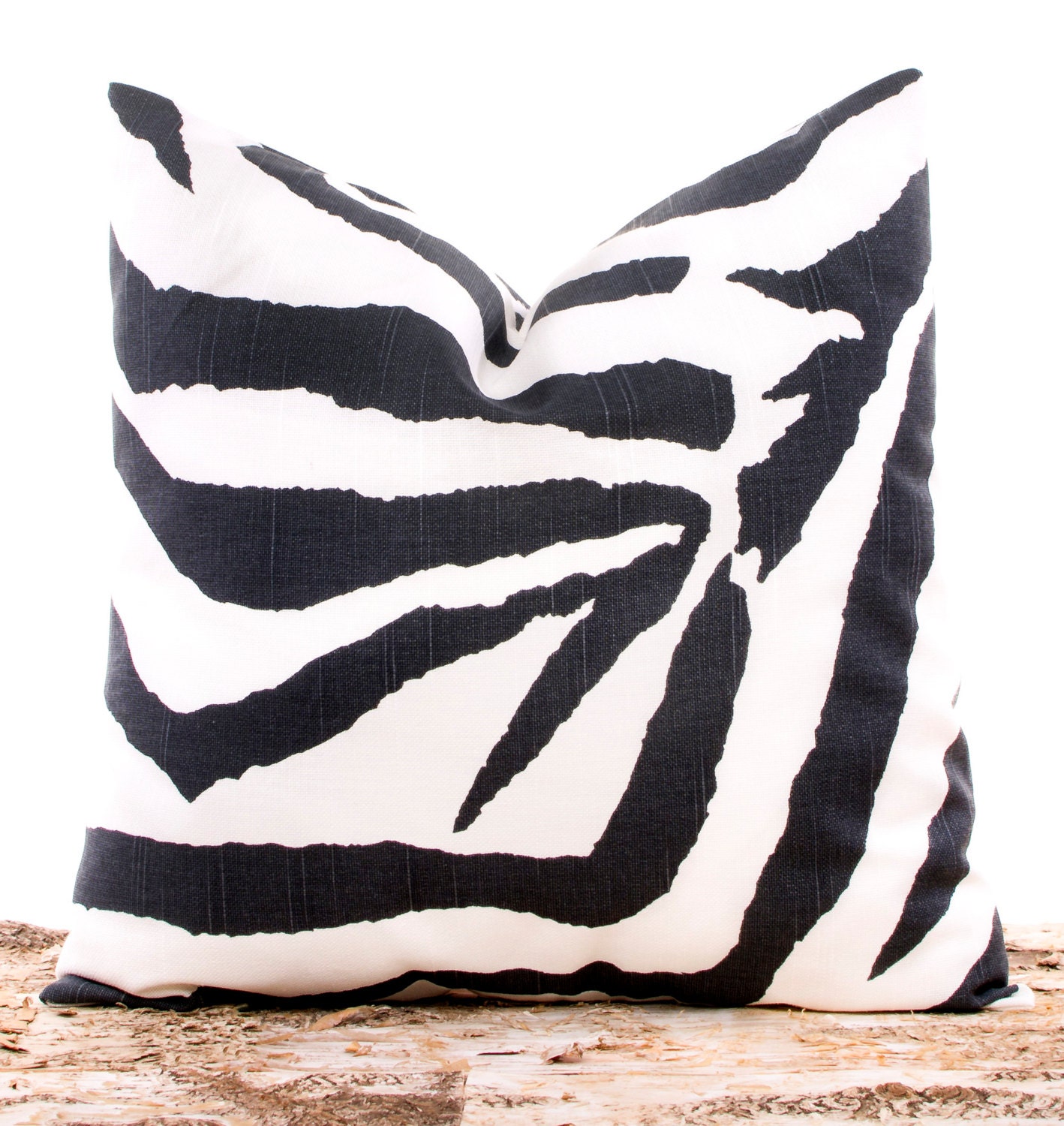 Zebra Print Pillow Cover Black and White Pillows Animal Etsy