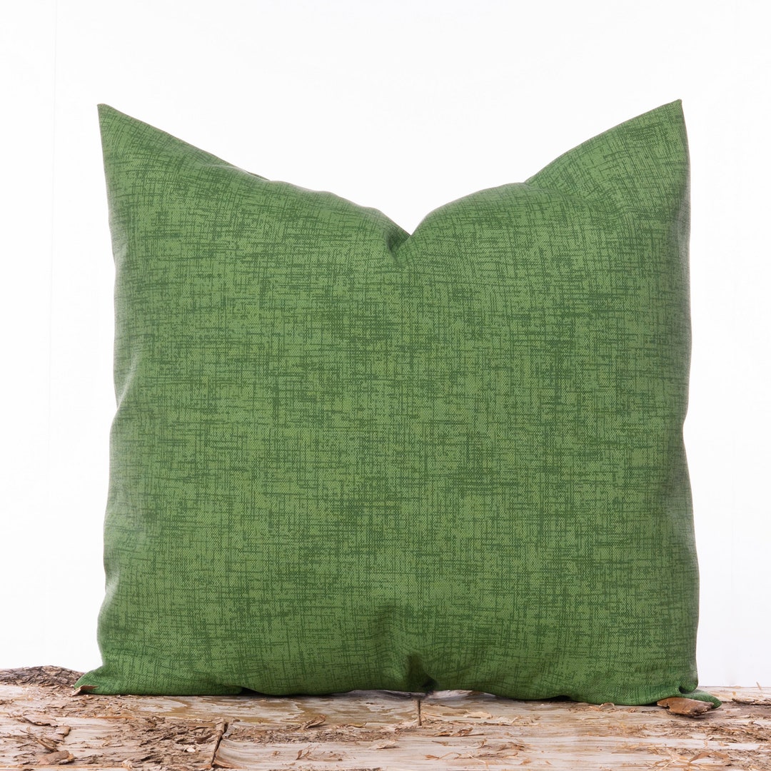Outdoor Two Toned Green Pillow Green Solid Throw Pillow Cover Summer