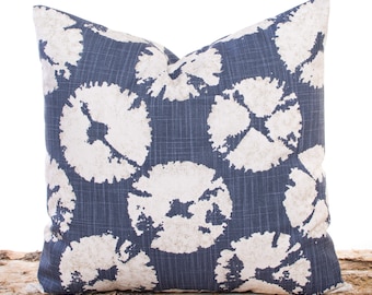 Sand Dollar Throw Pillow Cover, Navy Blue Pillowcase, Beach House Pillows, Nautical Pillow, Sand Dollar Print, Nautical Fabric, Faux Linen