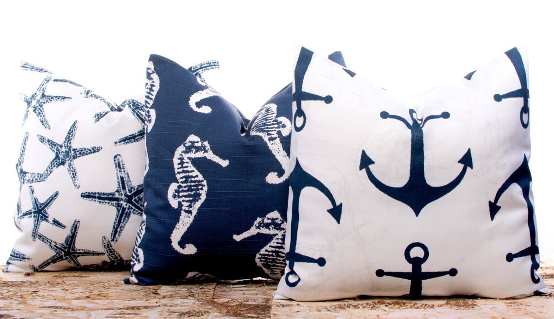 Navy Throw Pillows Navy Blue Pillow Covers Pillowcases - Etsy