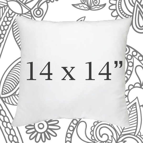 Faux Down Pillow Insert, 14 x 14 Inch Pillow Form, Down Pillows, Throw Pillows, Soft Cushions