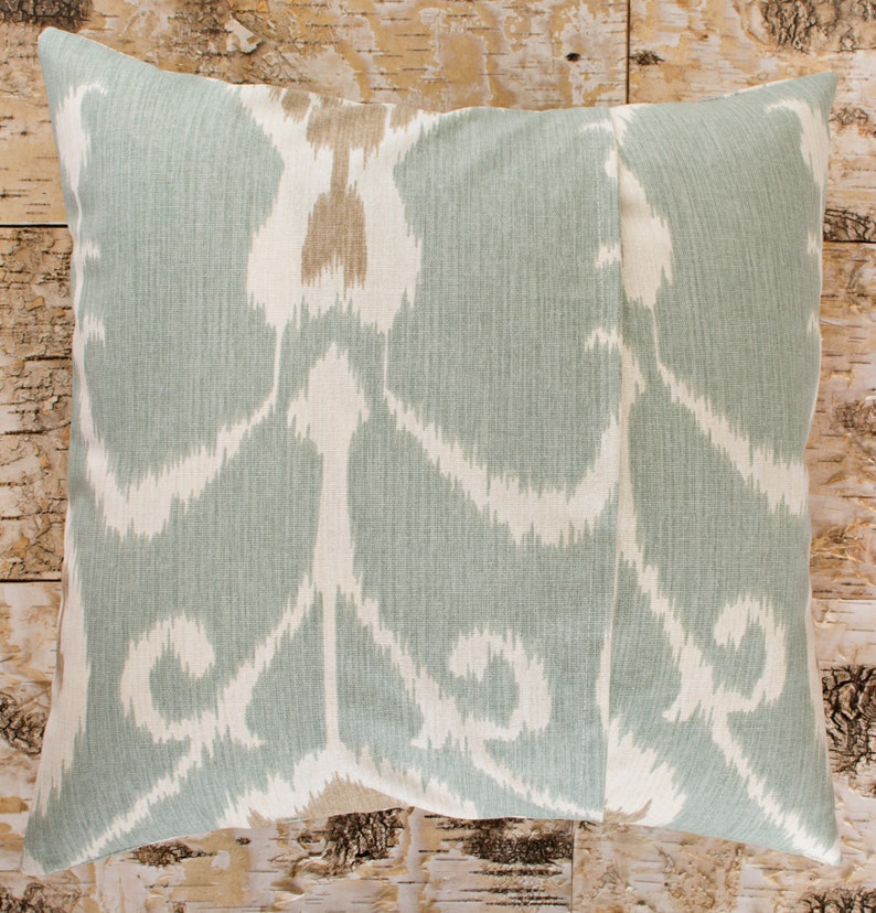 Seafoam Green Ikat Pillows Ikat Throw Pillow Covers Cotton Etsy