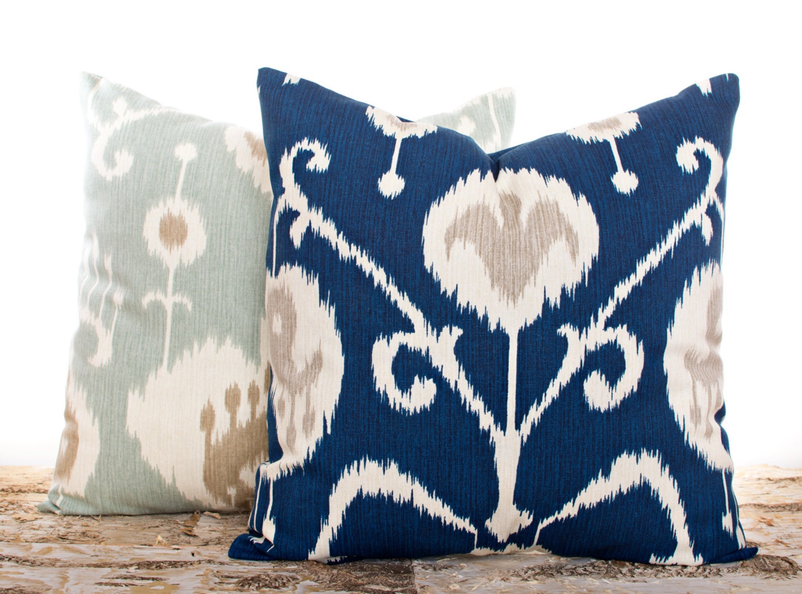 Seafoam Green Ikat Pillows Ikat Throw Pillow Covers Cotton Etsy