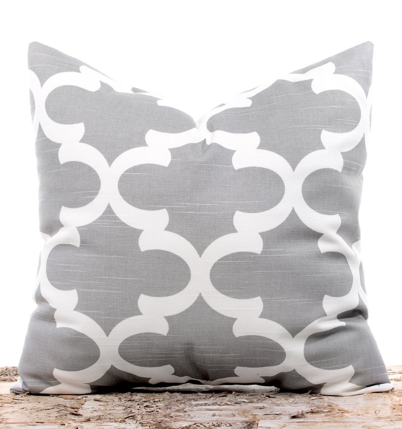 Gray Throw Pillows Gray Ikat Pillow Covers Anchors Trellis Etsy