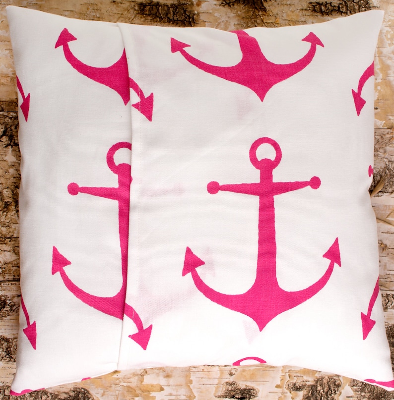 Sale Ends Soon Throw Pillow Pink Anchor Pillowcase Candy Etsy