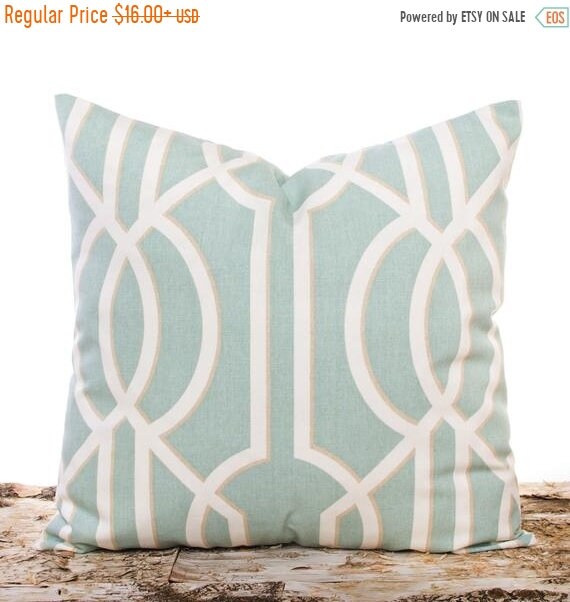 Sale Ends Soon Seafoam Green Throw Pillow Cover Art Deco Etsy