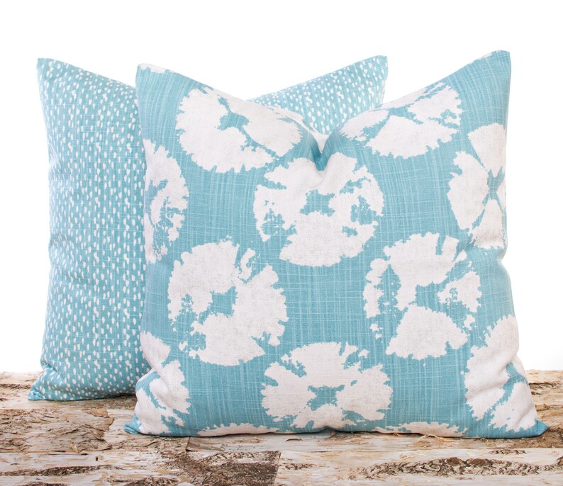 Riverbed Light Blue Pillows Blue Decorative Throw Pillows Etsy