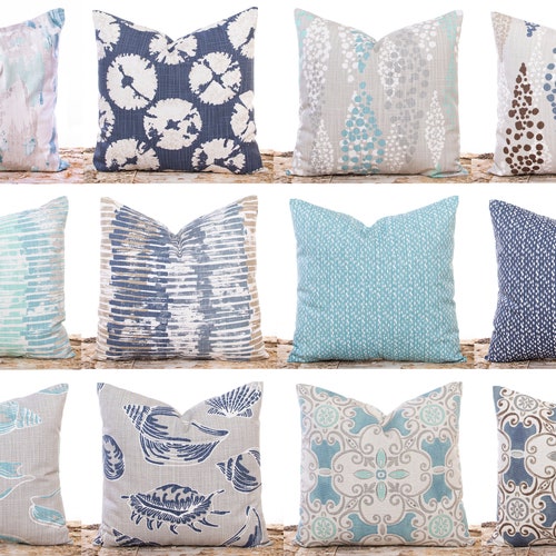 Navy Blue Pillow Covers Beach Decor Beach Pillows Decorative Etsy