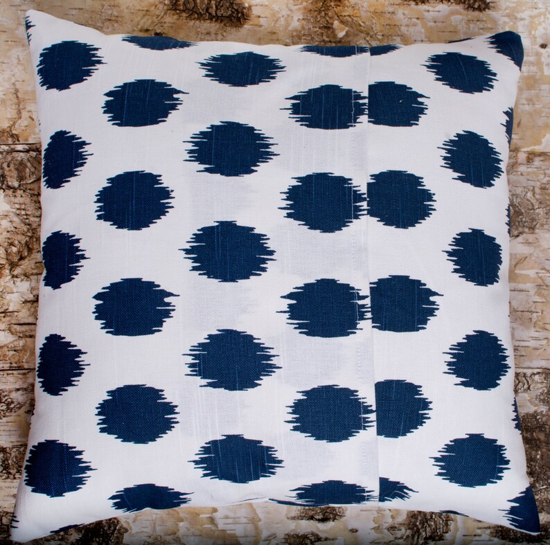 SALE ENDS SOON Navy Polka Dot Pillows Navy Throw Pillows Etsy