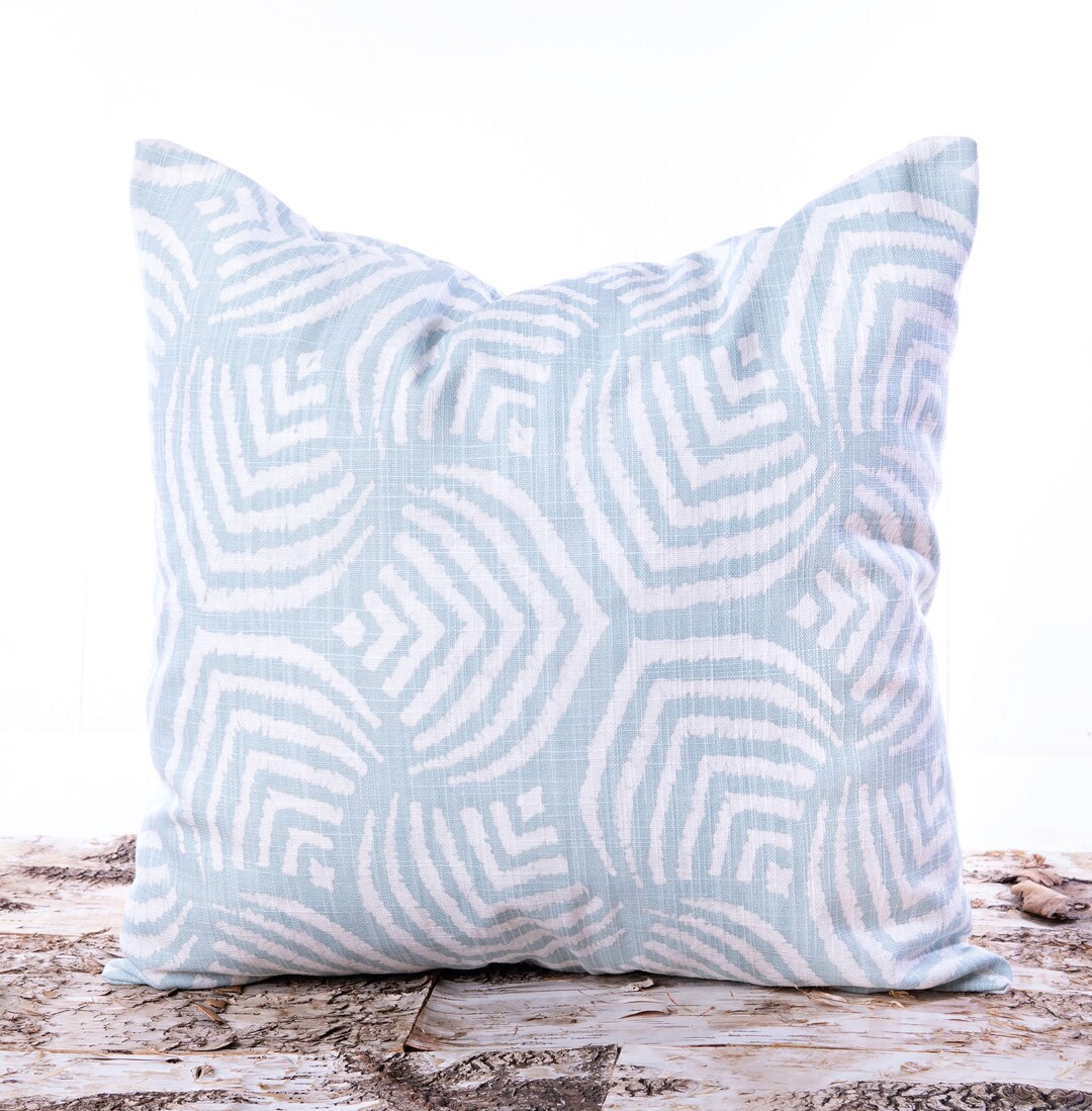 Light Blue Pillow Case Shells Throw Pillow Blue Beach House Decor