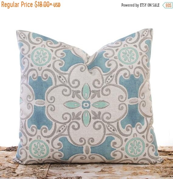 Sale Ends Soon Blue Spanish Tile Pillowcase Throw Pillow Etsy