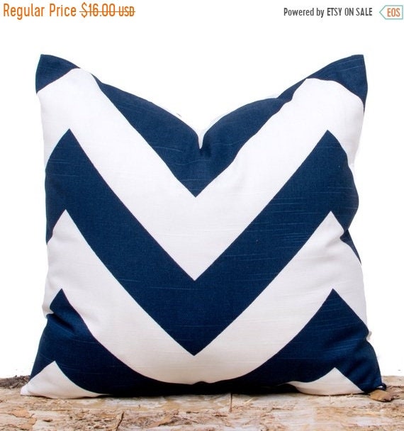 SALE ENDS SOON Navy and White Pillow Navy Chevron Pillow Etsy