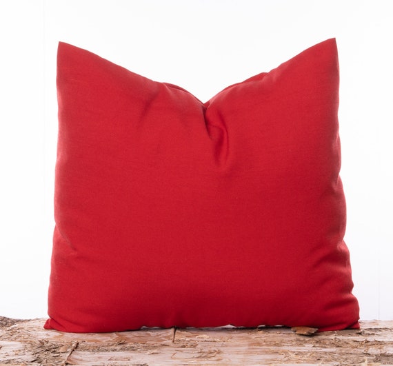 Outdoor/indoor Solid Red Pillow Cover Decorative Outdoor - Etsy