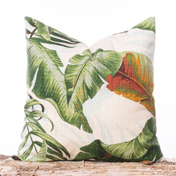 Tommy Bahama Palmiers indoor pillow cover, Beverly Hills Hotel, Palm leaf pillow, Green leaf, Tropical pillow cover, Coastal pillows, Cotton
