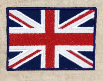 British flag machine applique design. Show your love for the United Kingdom with this cool, modern applique design