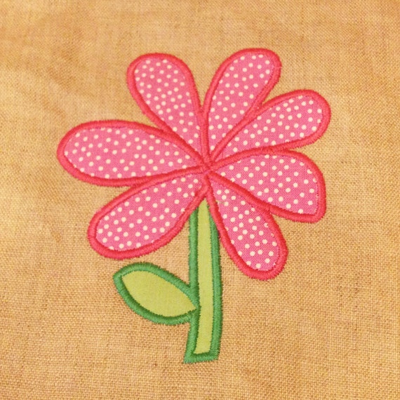 Simple Flower Applique Embroidery Machine Design
