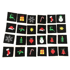 In-the-Hoop DIGITAL machine embroidery design - a Christmas Matching Game - 12 sets of tiles.