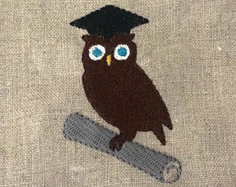 Brainy Owl DIGITAL Machine Appliqué Design - a cute design to stitch out for a graduation gift.