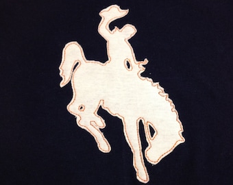 Wyoming Rodeo Cowboy on Bucking Horse State Symbol - Machine Applique and Embroidery Design - 6 Versions and multiple sizes