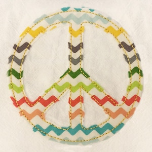 Simple and Versatile DIGITAL Machine Embroidery Appliqué and Filled Embroidery Peace Signs - Filled and Appliqué Versions Included