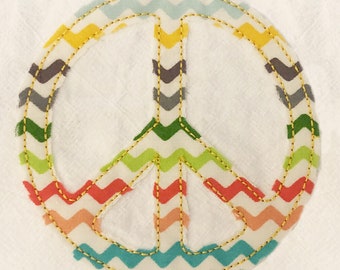 Simple and Versatile DIGITAL Machine Embroidery Appliqué and Filled Embroidery Peace Signs - Filled and Appliqué Versions Included