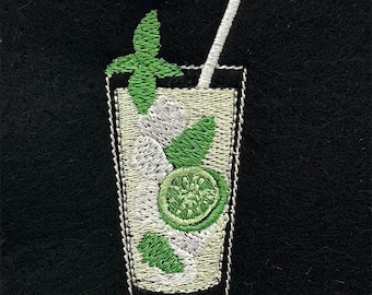 Mojito DIGITAL Machine Embroidery Design - a fun retro cocktail to stitch out on your embroidery machine
