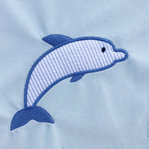 Adorable Dolphin DIGITAL Machine Embroidery Appliqué Design. A cute creature to stitch out on your embroidery machine.