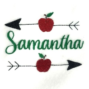 Two Arrows Through Apples DIGITAL Machine Embroidery Design  - Perfect for Personalization - just add a name in the center