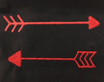 Small whimsical arrow machine embroidery designs.  These two arrow styles come in 4 different sizes each.