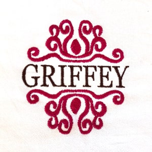 Decorative Frame DIGITAL Machine Embroidery Design - add a name for an elegant look