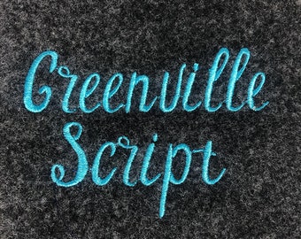 Greenville Script DIGITALE Maschinenstickschrift - BX-Format plus Standard-Stickdateiformate
