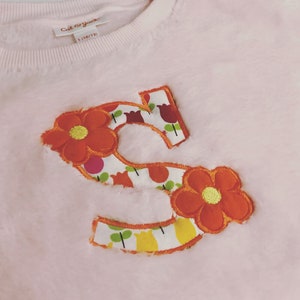 Whimsical Single Lower-Case Letter with Flowers Appliqué DIGITAL machine embroidery appliqué design. Every letter included.
