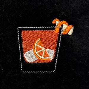 Old Fashioned Cocktail DIGITAL Machine Embroidery Design - a cute cocktail design to stitch on your embroidery machine