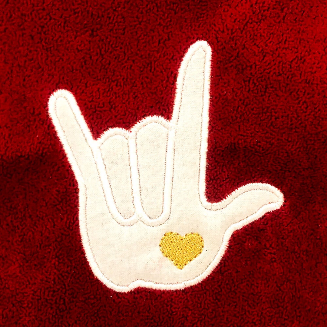I Love You in Sign Language DIGITAL Machine Embroidery Appliqué Design ...