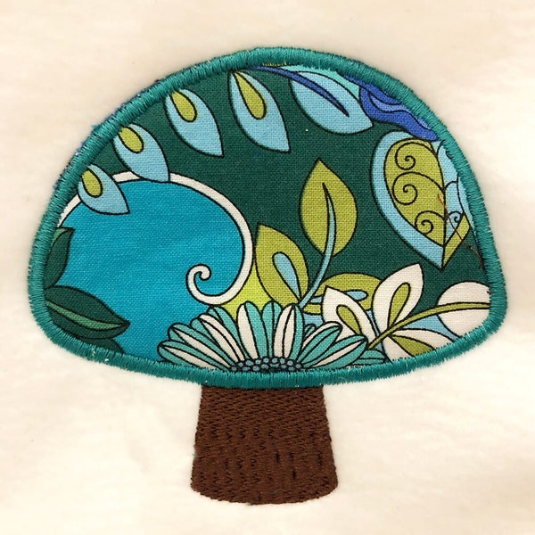 Woodland Mushroom Digital Machine Appliqué Design to stitch on your embroidery machine.