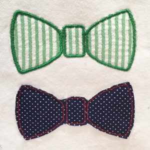 Sweet and simple bow tie machine embroidery and appliqué designs.  Perfect on a onesie for your little man.