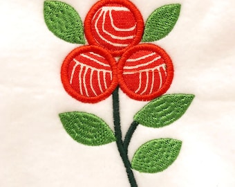 Woodland Flower DIGITAL Machine Embroidery Appliqué Design - una hermosa y simple flor para coser en su máquina de bordar