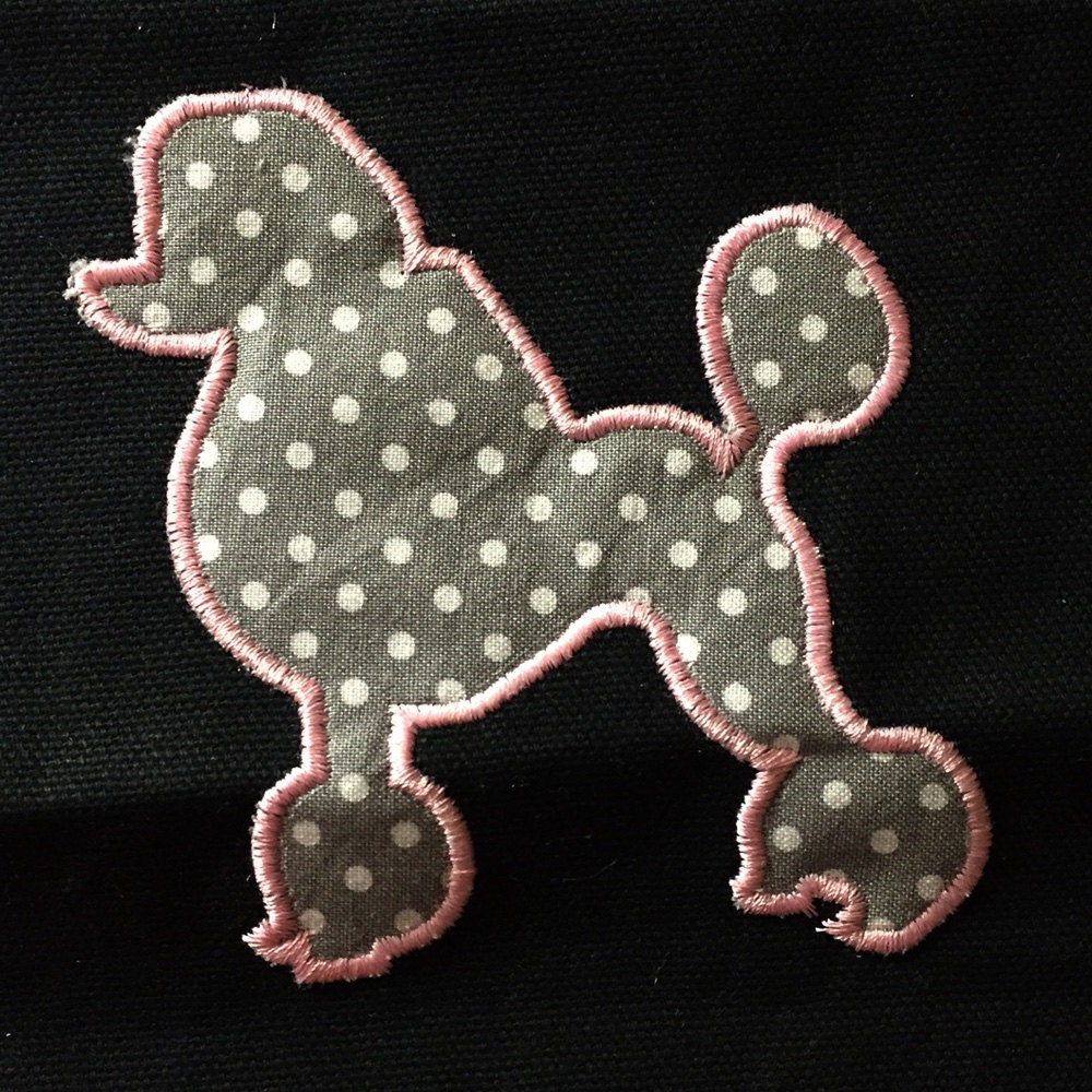 Download Standing dog poodle machine embroidery and appliqué | Etsy