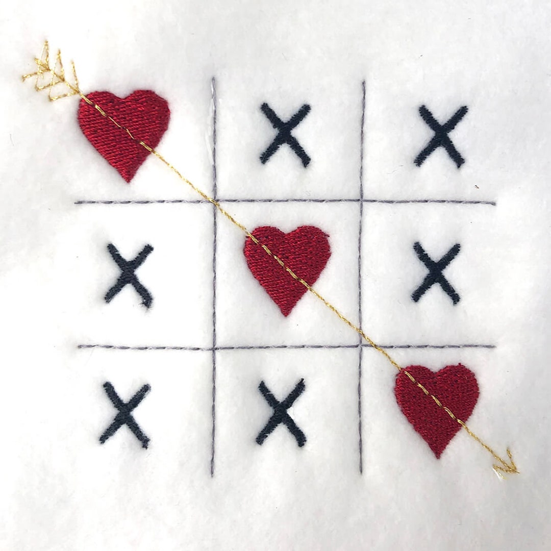Love Wins Tic Tac Toe DIGITAL Machine Embroidery Design to Stitch Out ...